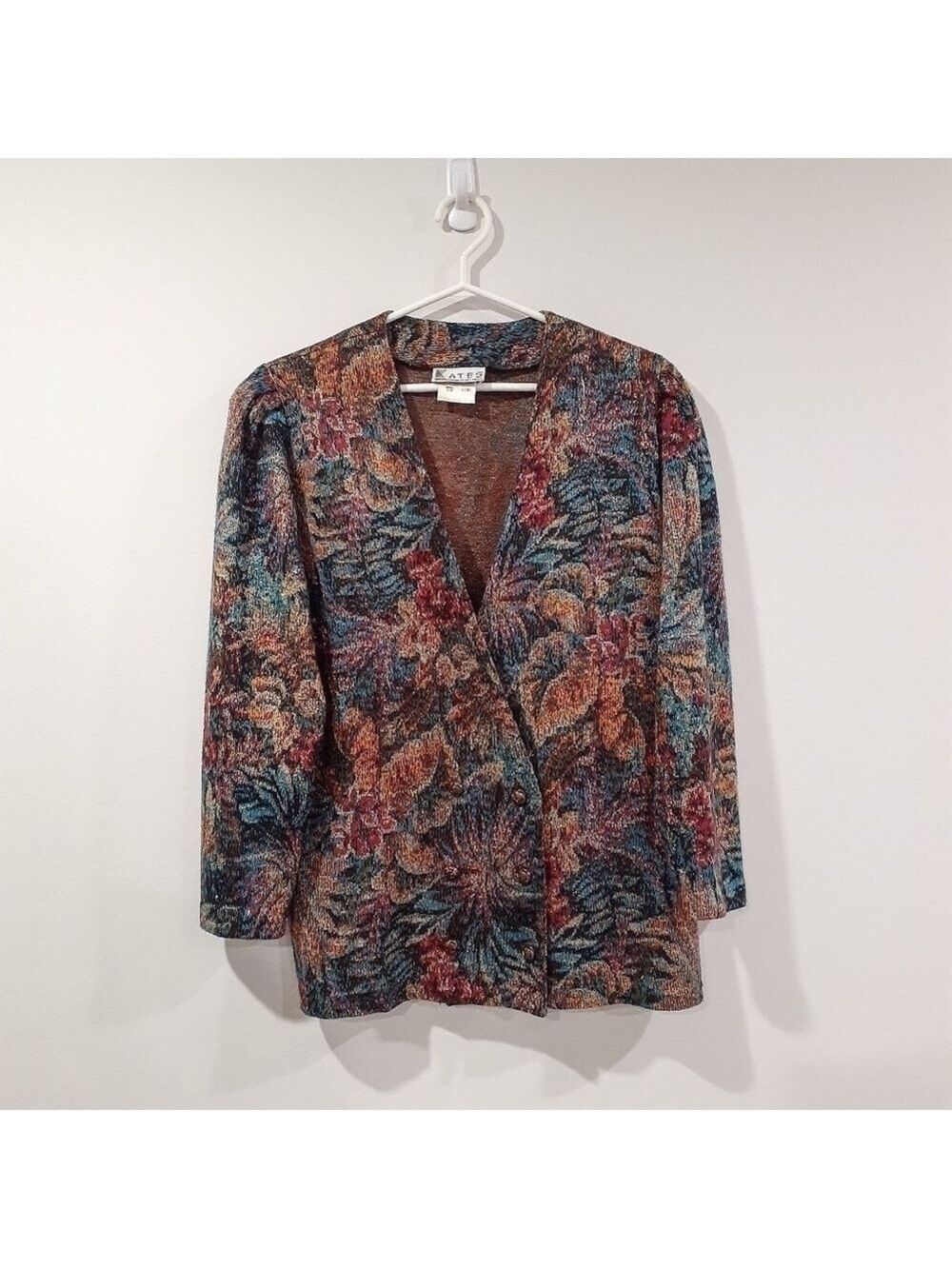 Retro 90's Oversized Businesscore Tapestry Double Breasted Blazer